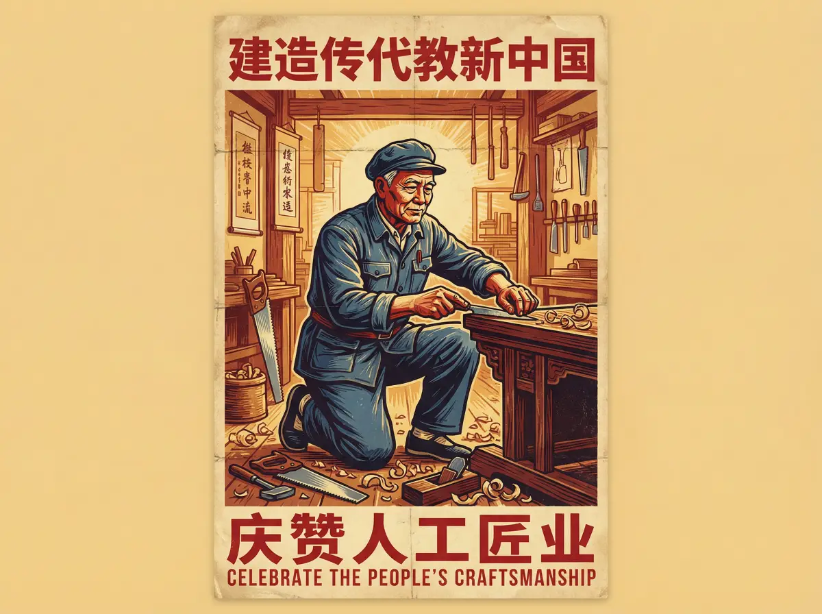 木工匠人精心雕琢 - 51吃瓜官网 工匠风采